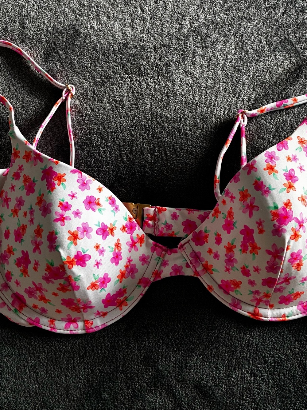 Kulani Kinis Pink & Orange Floral Bikini Top
